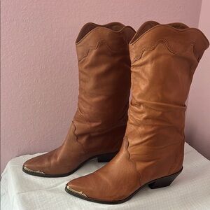 Zodiac Brown Heeled Boots Classic Western Style